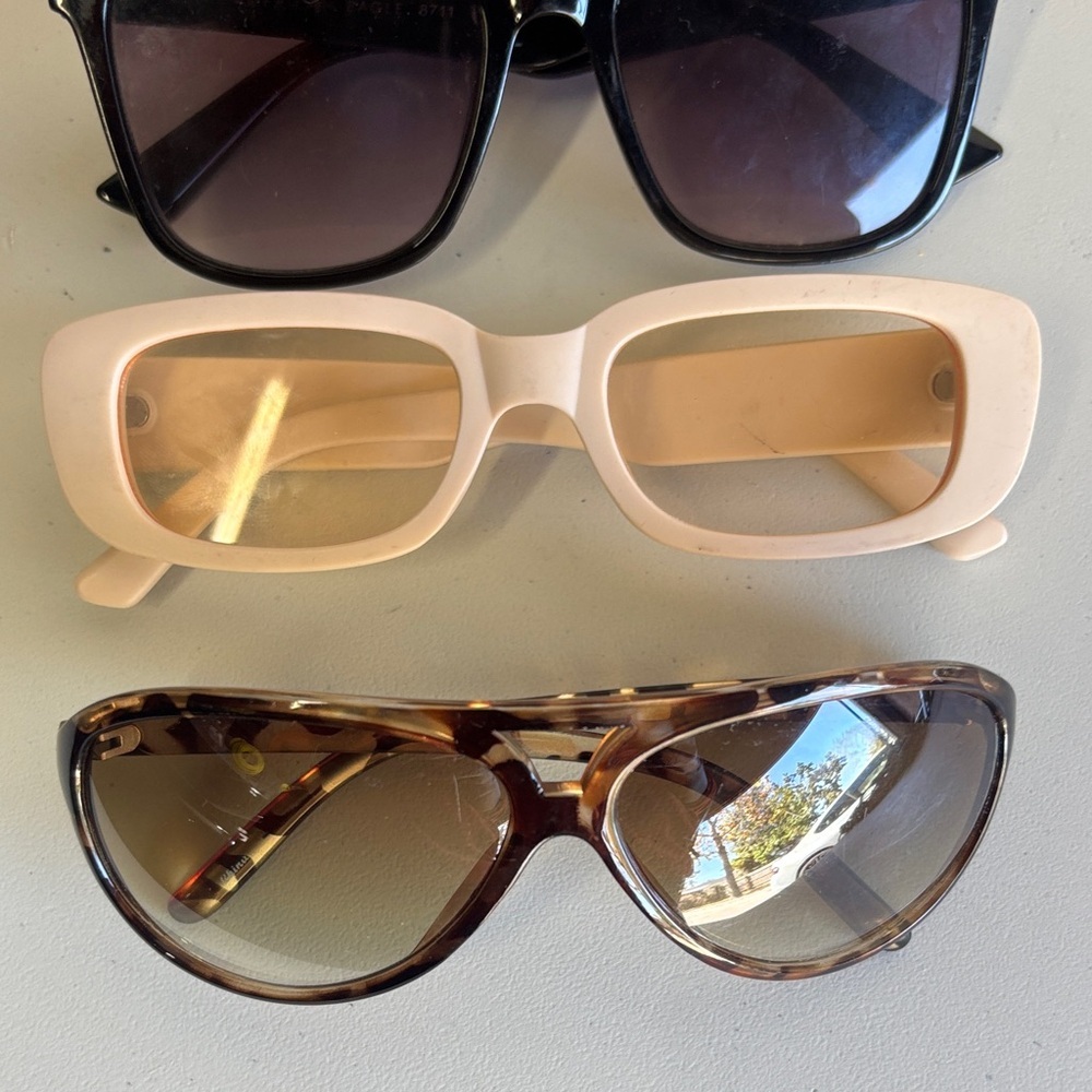 Elegant Women's Sunglasses Set - Black, Brown, and Cream